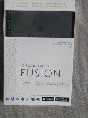 Rocketbook Fusion Smart Reusable Notebook - Black